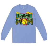 Colony Blue softball mom with leopard Long Sleeve Tee - Zillion Design Studio