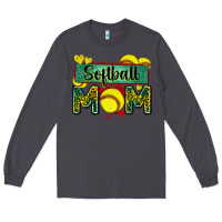 Smoke softball mom with leopard Long Sleeve Tee - Zillion Design Studio