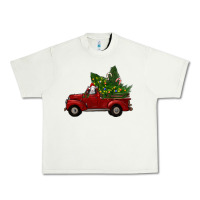 Pistachio Christmas Farm Truck With Baby Sheep Urban Heavy Tee - RanaPortraitStore