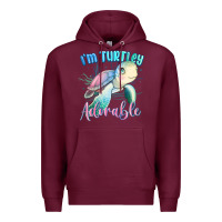 Burgundy im turtley adorable turtle Premium Hoodie - MaliasSmallBusiness