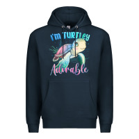 Navy im turtley adorable turtle Premium Hoodie - MaliasSmallBusiness