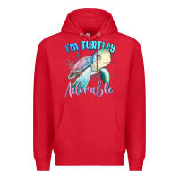 Red im turtley adorable turtle Premium Hoodie - MaliasSmallBusiness