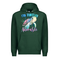 Sports Green im turtley adorable turtle Premium Hoodie - MaliasSmallBusiness