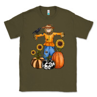 Army Green pumpkin sunflower fall scarecrow Classic Tee - RanaPortraitStore