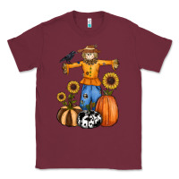 Burgundy pumpkin sunflower fall scarecrow Classic Tee - RanaPortraitStore
