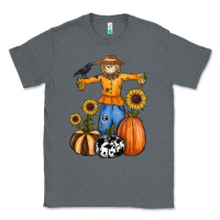 Charcoal Heather pumpkin sunflower fall scarecrow Classic Tee - RanaPortraitStore