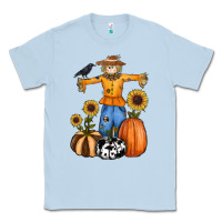 Dusty Blue pumpkin sunflower fall scarecrow Classic Tee - RanaPortraitStore