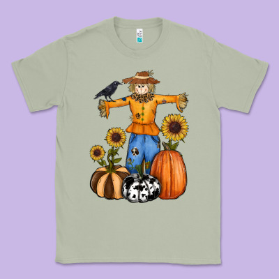 Pumpkin Sunflower Fall Scarecrow Classic Tee Designed By Ranaportraitstore