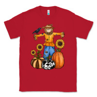 Red pumpkin sunflower fall scarecrow Classic Tee - RanaPortraitStore