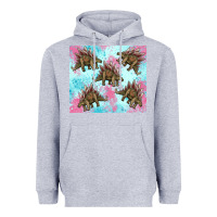 Heather Grey dinosaur stegosaurus Heavyweight Hoodie - Artiststas