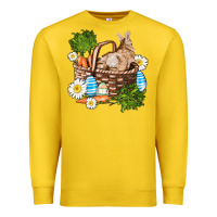 Lemon easter bunny in basket wıth carrot and eggs Premium Sweatshirt - AdoDesignShop
