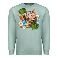 Seafoam easter bunny in basket wıth carrot and eggs Premium Sweatshirt - AdoDesignShop