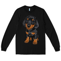 Black dachshund puppy Long Sleeve Tee - RanaPortraitStore