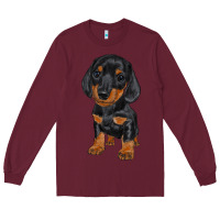 Burgundy dachshund puppy Long Sleeve Tee - RanaPortraitStore