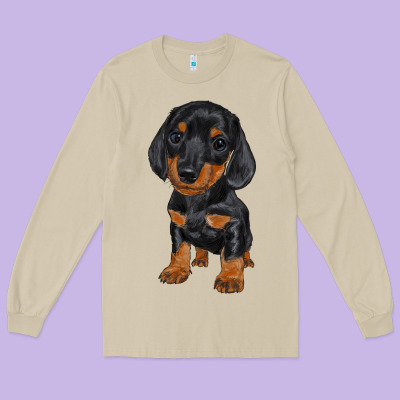 Dachshund Puppy Long Sleeve Tee Designed By Ranaportraitstore