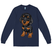 Navy dachshund puppy Long Sleeve Tee - RanaPortraitStore