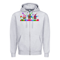 Heather Grey lgbtq gnome  libbey glass Zipper Hoodie - HRA Design Shop