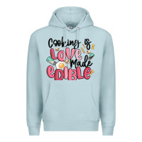 Blue Mist cooking is love made edible Premium Hoodie - MaliasSmallBusiness