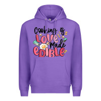 Purple cooking is love made edible Premium Hoodie - MaliasSmallBusiness