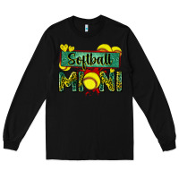 Black softball mini with leopard Long Sleeve Tee - Zillion Design Studio