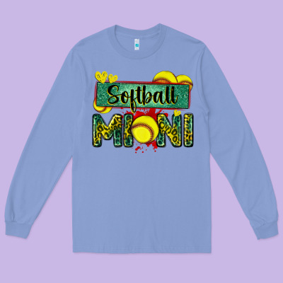 Softball Mini With Leopard Long Sleeve Tee Designed By Zillion Design Studio