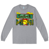 Heather Grey softball mini with leopard Long Sleeve Tee - Zillion Design Studio