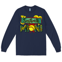 Navy softball mini with leopard Long Sleeve Tee - Zillion Design Studio