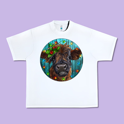 Calf Christmas Urban Heavy Tee Designed By Ranaportraitstore
