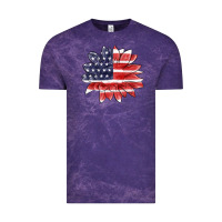 Cloud Purple american flag sunflower Vintage Tee - MaliasSmallBusiness