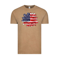 Vintage Coffee american flag sunflower Vintage Tee - MaliasSmallBusiness