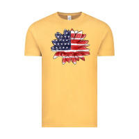 Vintage Mustard american flag sunflower Vintage Tee - MaliasSmallBusiness