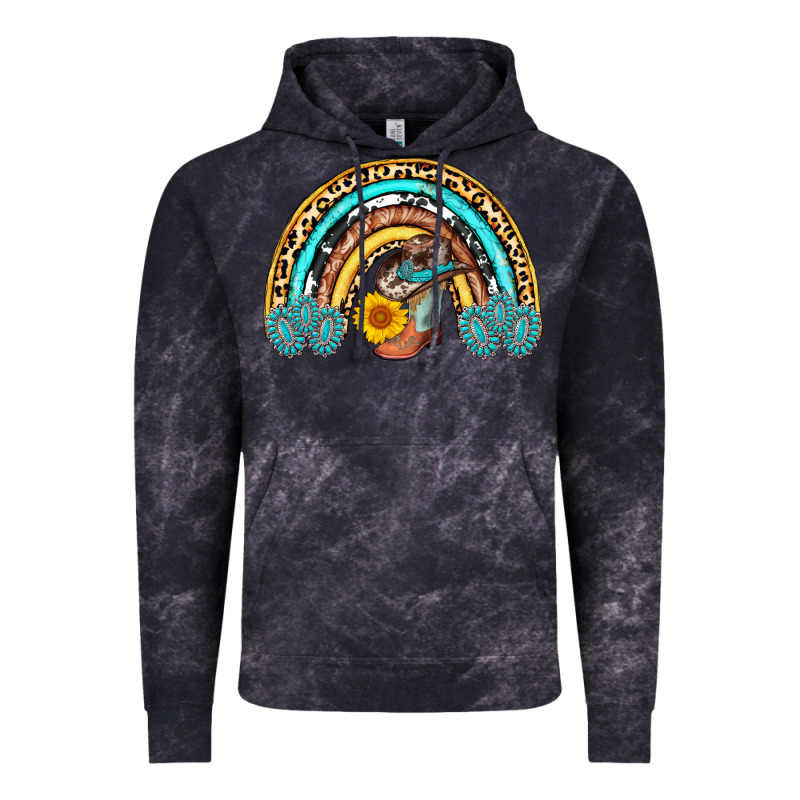 Cowboy Boots And Hat Rainbow Vintage Hoodie by AdoDesignShop | Teevron