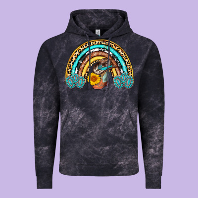 Cowboy Boots And Hat Rainbow Vintage Hoodie Designed By Adodesignshop