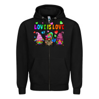 Black lgbtq love is love gnomes Zipper Hoodie - HRA Design Shop