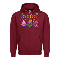 Burgundy lgbtq love is love gnomes Zipper Hoodie - HRA Design Shop