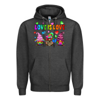 Charcoal Heather lgbtq love is love gnomes Zipper Hoodie - HRA Design Shop