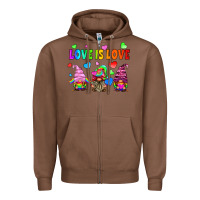Chestnut lgbtq love is love gnomes Zipper Hoodie - HRA Design Shop
