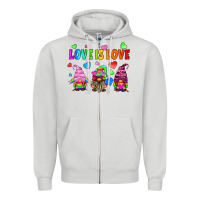 Dove Grey lgbtq love is love gnomes Zipper Hoodie - HRA Design Shop