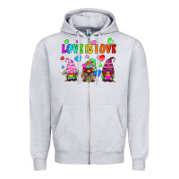 Heather Grey lgbtq love is love gnomes Zipper Hoodie - HRA Design Shop