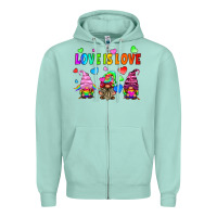 Seafoam lgbtq love is love gnomes Zipper Hoodie - HRA Design Shop
