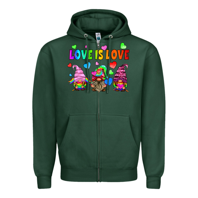 Lgbtq Love Is Love Gnomes Zipper Hoodie by HRA Design Shop | Teevron