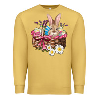 Antique Gold easter bunny and basket Premium Sweatshirt - AdoDesignShop