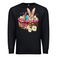 Black easter bunny and basket Premium Sweatshirt - AdoDesignShop