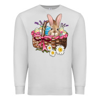 Dove Grey easter bunny and basket Premium Sweatshirt - AdoDesignShop