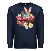 Navy easter bunny and basket Premium Sweatshirt - AdoDesignShop