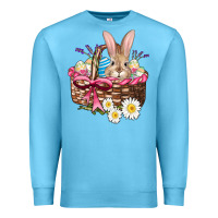 Ocean Blue easter bunny and basket Premium Sweatshirt - AdoDesignShop