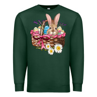 Sports Green easter bunny and basket Premium Sweatshirt - AdoDesignShop