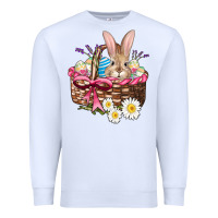 White easter bunny and basket Premium Sweatshirt - AdoDesignShop