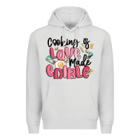 Dove Grey cooking is love made edible Premium Hoodie - MaliasSmallBusiness