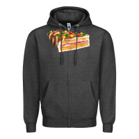 Charcoal Heather chocolate christmas cake fa element Zipper Hoodie - FaDigitalArtStudio